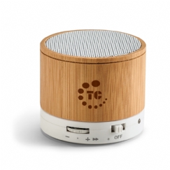 Foto S97256 - Caixa de som com microfone em Bambu personalizada