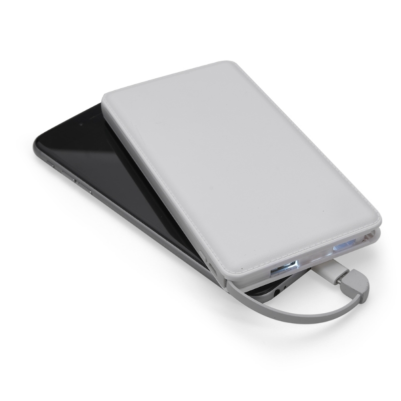 Foto Carregador Power Bank Plástico Slim com indicador Led