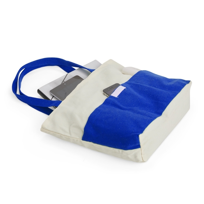 Foto Sacola de lona em algodão para brindes na cor azul