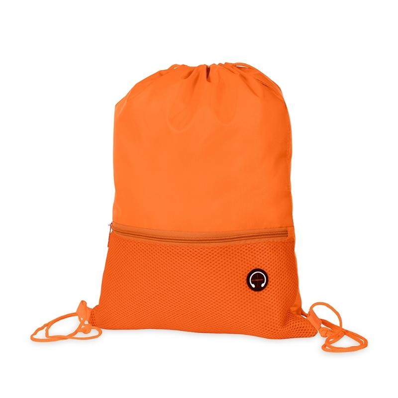Foto Mochila Saco Com Bolso Poliéster Personalizada Laranja