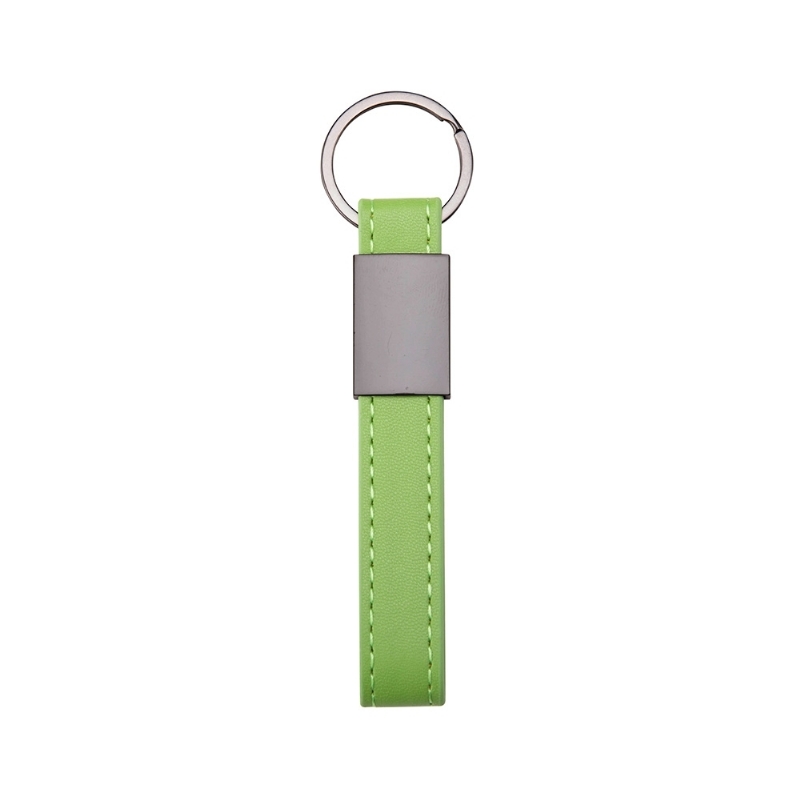 Foto Chaveiro Metal Couro Sintético Personalizado Verde