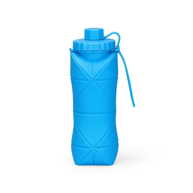 Foto Garrafa Dobrável Silicone Personalizada Azul