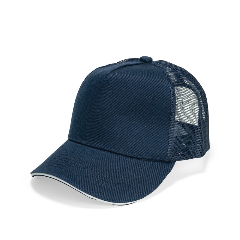 Foto Boné Aba Curva Poliéster Personalizado Azul