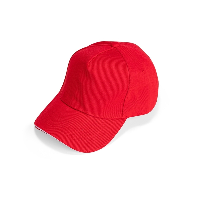 Foto Boné Poliéster Aba Curva Personalizado Vermelho