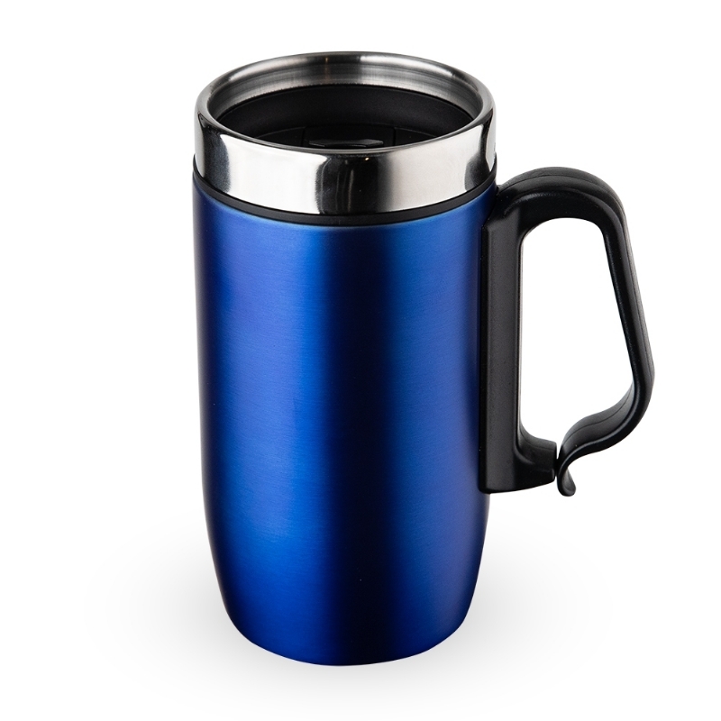 Foto Caneca Parede Dupla Inox Personalizada Azul