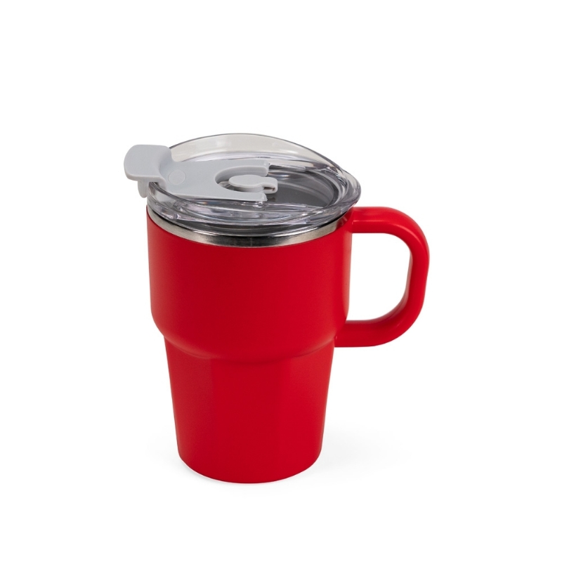 Foto Caneca Parede Dupla Inox Personalizada Vermelha