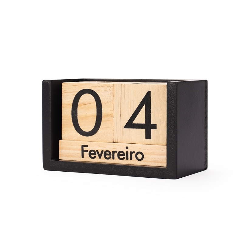 Foto Calendário Permanente Madeira Personalizado