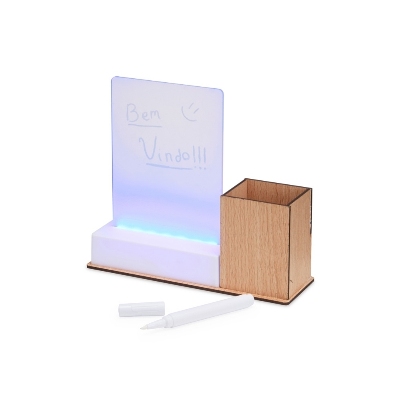 Foto Quadro Mensagens LED Porta-Caneta Personalizado