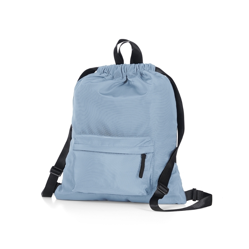 Foto Mochila saco poliéster personalizada azul