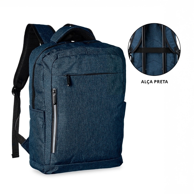 Foto Mochila Nylon Corporativa Personalizada Azul