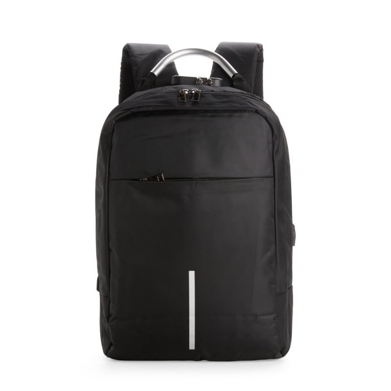 Foto Mochila Antifurto Poliéster Personalizada Preta