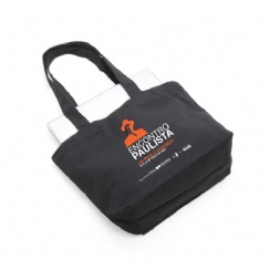 Foto Sacola de lona em algodão para brindes na cor preta