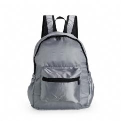 Foto Mochila Dobrável Poliéster Personalizada Cinza