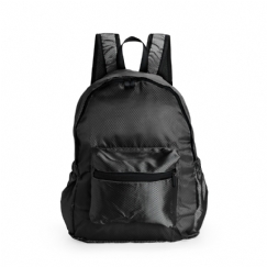 Foto Mochila Dobrável Poliéster Personalizada Preta