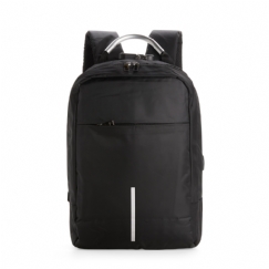 Foto Mochila Antifurto Poliéster Personalizada Preta