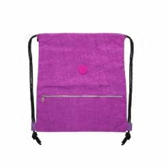 Foto Mochila Saco Nylon Impermeável Roxa Personalizada