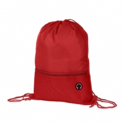 Foto Mochila Saco Com Bolso Poliéster Personalizada Vermelha