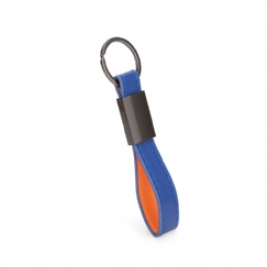 Foto Chaveiro Metal Couro Sintético Personalizado Azul