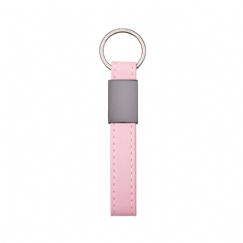 Foto Chaveiro Metal Couro Sintético Personalizado Rosa