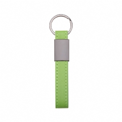 Foto Chaveiro Metal Couro Sintético Personalizado Verde