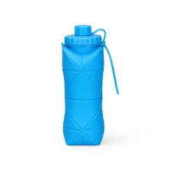 Foto Garrafa Dobrável Silicone Personalizada Azul