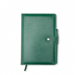 Foto Caderneta Com Caneta Couro Sintético Personalizada Verde