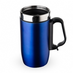 Foto Caneca Parede Dupla Inox Personalizada Azul