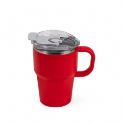 Foto Caneca Parede Dupla Inox Personalizada Vermelha