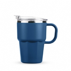 Foto Caneca Inox Parede Dupla Personalizada Azul