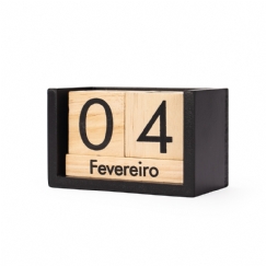 Foto Calendário Permanente Madeira Personalizado