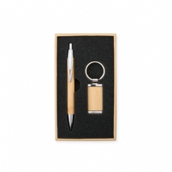 Foto Kit Caneta e Chaveiro Bambu Personalizado Para Brinde