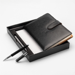 Foto Kit Executivo Couro Caneta Metal Personalizado